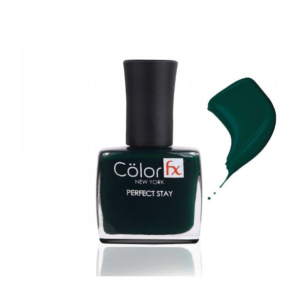 Color Fx Premium Non-Toxic Nail Polish with Glossy Finish in Bottle Green