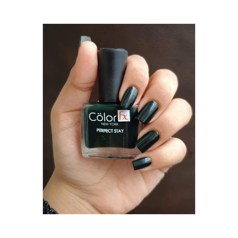 Color Fx Premium Non-Toxic Nail Polish with Glossy Finish in Bottle Green