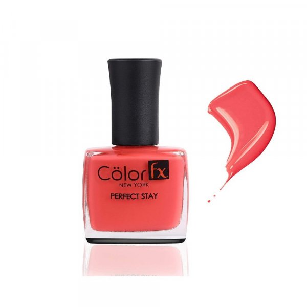 Color Fx Premium Non-Toxic Nail Polish with Glossy Finish in Coral Peach