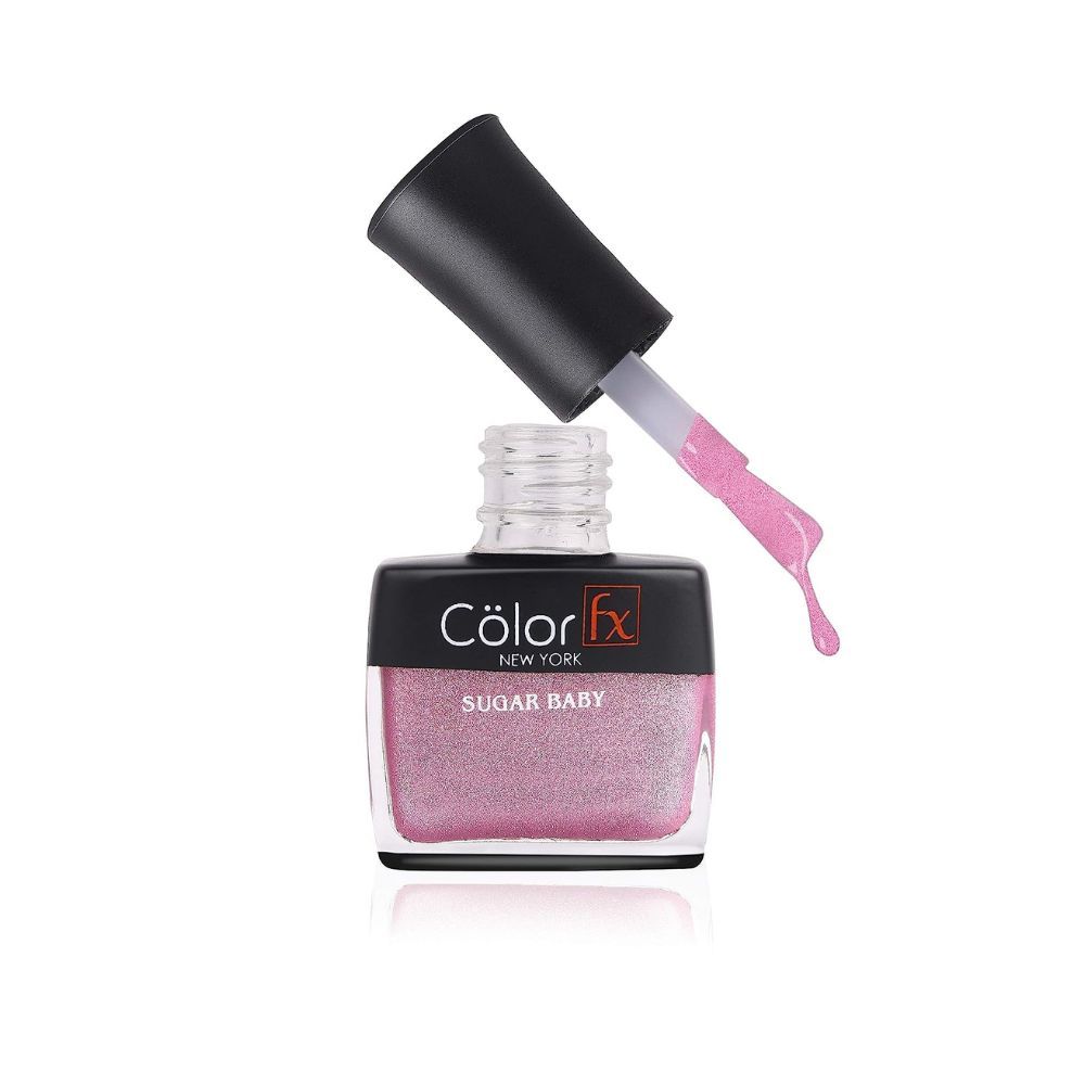Color Fx Premium Non-Toxic Nail Polish with Matt Glitter Finish in Magenta Pink, 116