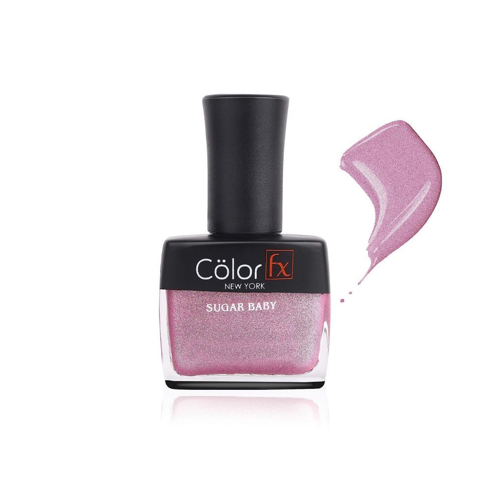 Color Fx Premium Non-Toxic Nail Polish with Matt Glitter Finish in Magenta Pink, 116