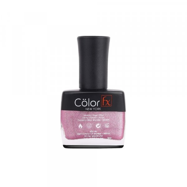 Color Fx Premium Non-Toxic Nail Polish with Matt Glitter Finish in Magenta Pink, 116