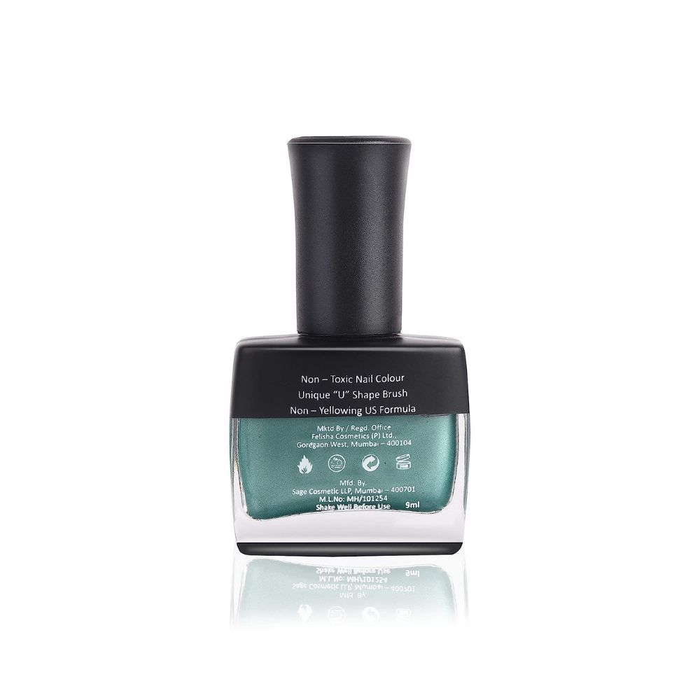 Color Fx Premium Non-Toxic Nail Polish with Metallic Finish in Tealâ¦