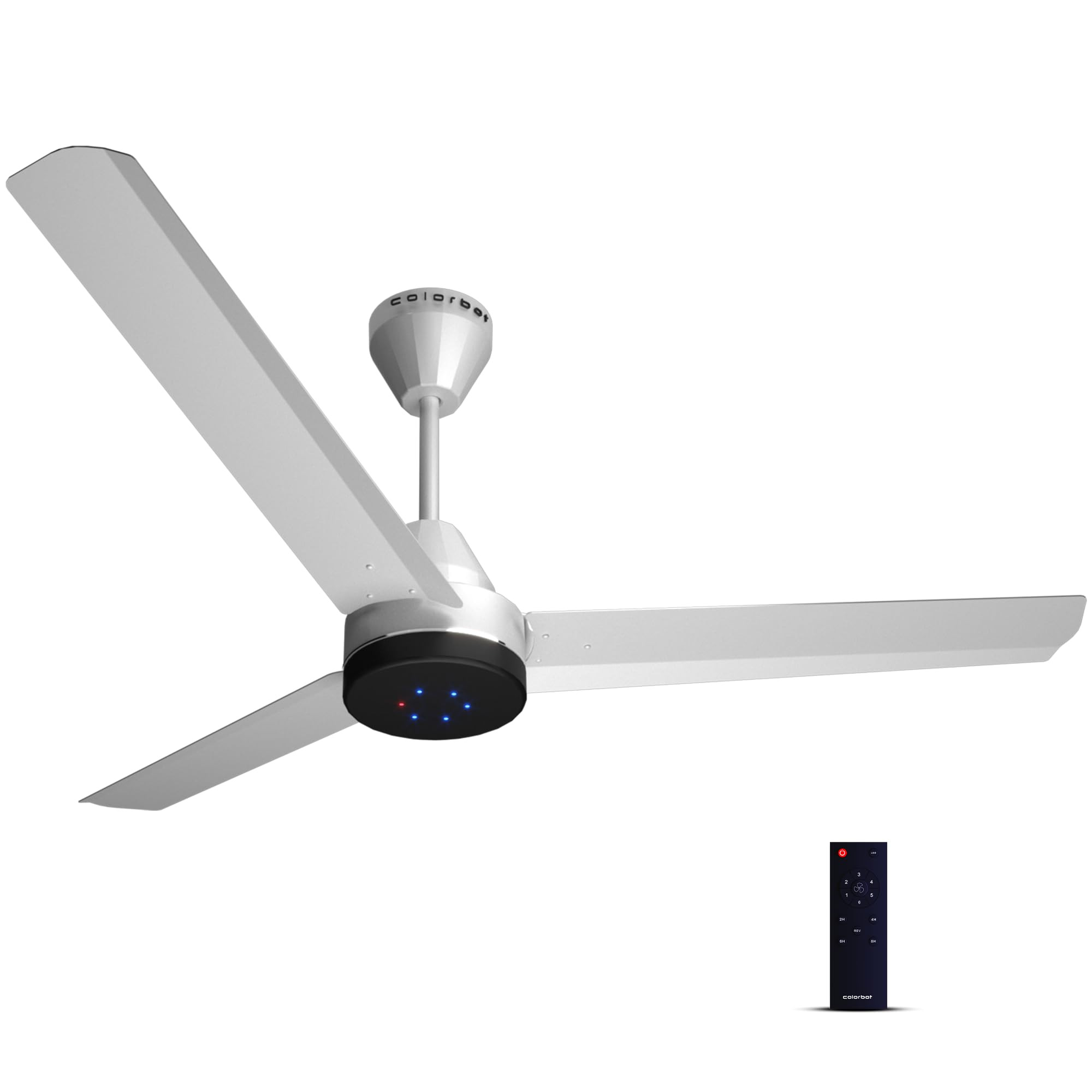 Colorbot Stella BLDC Ceiling Fans 1200mm  BEE 5 Star Rated Power Saver  AeroQuiet Technology  370 RPM  Remote Control Boost Timer LED Reverse Mode  4 Years Warranty Arctic White