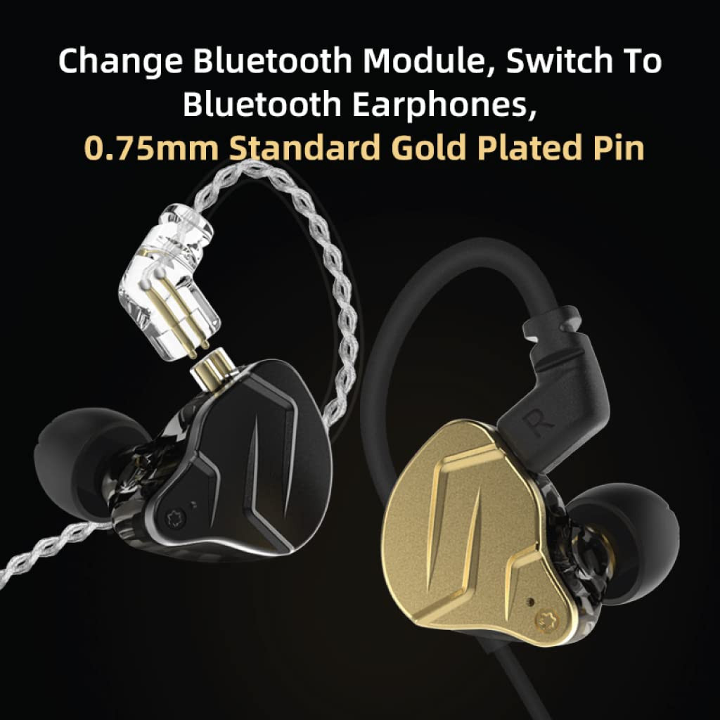 Concept Kart KZ ZSN Pro X in Ear Monitor Earphones Hybrid Dynamic Driver Balanced Armature IEM Earbuds with Dual Driver 1DD 1BA Deep Bass Stereo Sound IEM Earphones Black