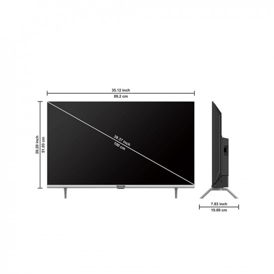 Coocaa 100 cm (40 inches) Frameless Series Full HD Smart IPS LED TV 40S3U Pro (Black)
