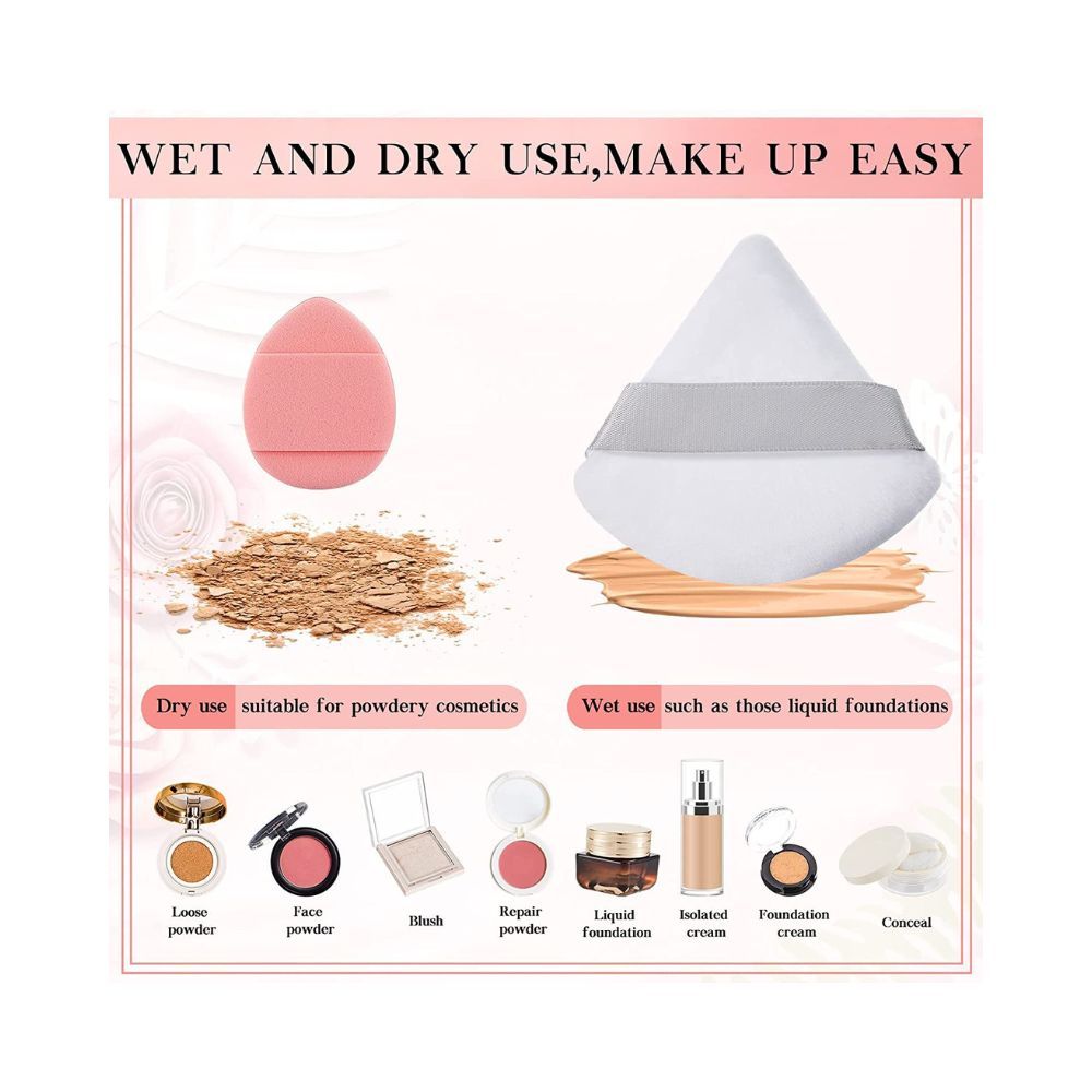 COSLUXE 10 Pieces 6 - Soft Face Triangle Makeup Puff, 4