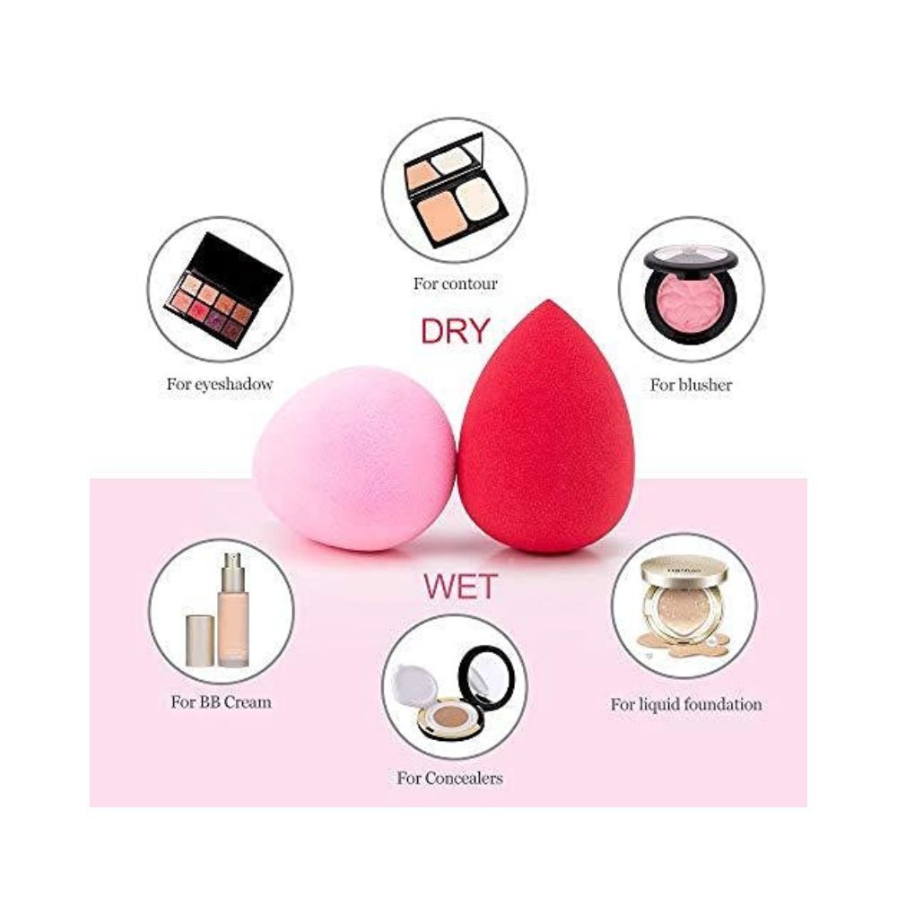 Cosluxe 4+1Pcs Makeup Beauty Blender Sponges with Powder Brush