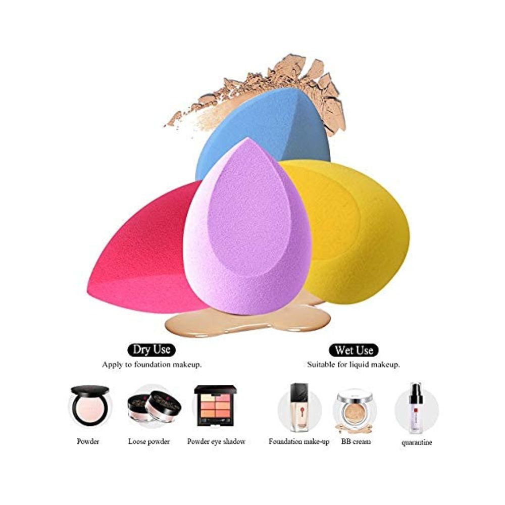 Cosluxe 4+1Pcs Makeup Beauty Blender Sponges with Powder Brush