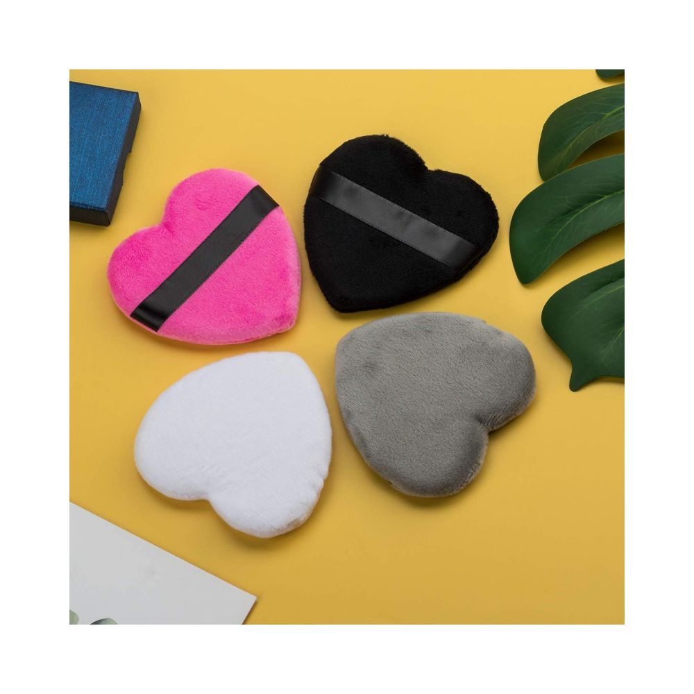 COSLUXE Makeup Blendiful Puffs,Large Face Powder Puffs Cotton Velour Tear Drop Shape and Love Shape Puff