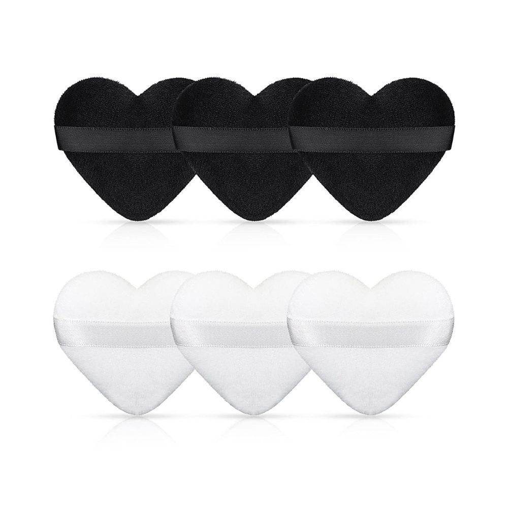 COSLUXE Makeup Blendiful Puffs,Large Face Powder Puffs Cotton Velour Tear Drop Shape and Love Shape Puff