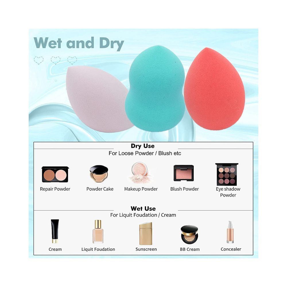 Cosluxe Makeup Sponge Set Beauty Blender with Egg Case