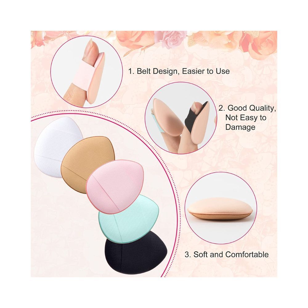 COSLUXE Mini Finger Powder Puff 10 pcs Finger Makeup finger beauty blender Sponges, Mini Soft Cosmetic Finger Puff