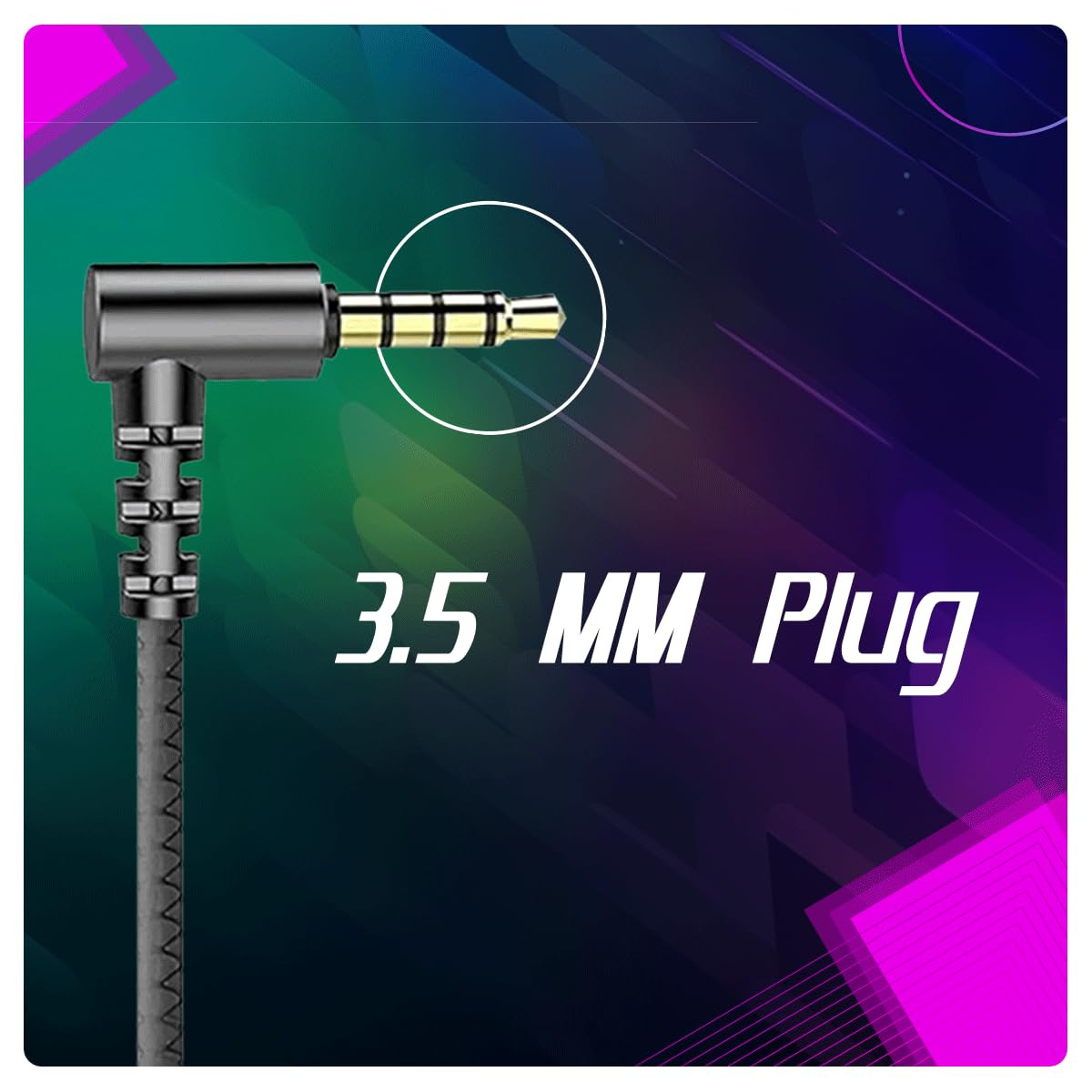 Cosmic Byte CB-EP-08 Gaming Wired in Ear Earphone with Detachable Microphone Dual 6mm Drivers for PC PS4 PS5 Xbox Mobiles Tablets Black