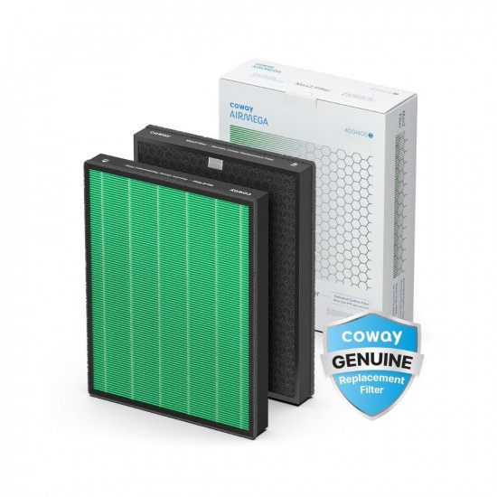 Coway Airmega 400400S Air Purifier Replacement Filter Set Max 2 Green True HEPA and Active Carbon Filter AP-2015-FP