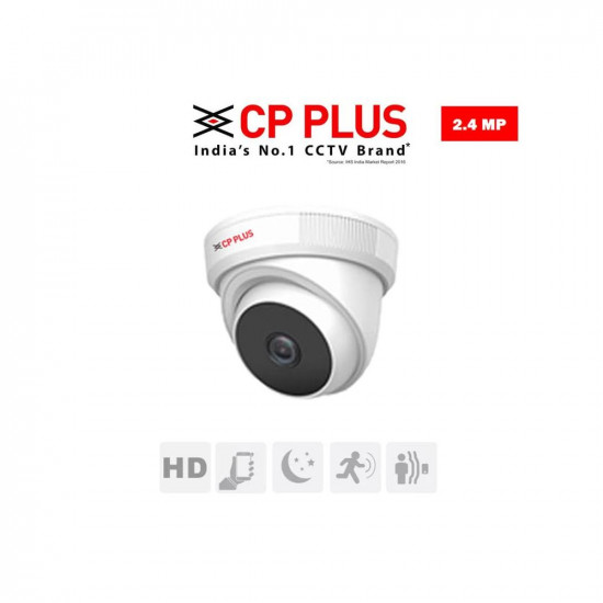 CP Plus 4 Channel DVR with 2.4MP 2 Dome & 2 Bullet Cameras (Day/Night Vision) + 1TB HDD + Copper Cable Roll (1+3) + CLOCITE 4 CH Power Supply + BNC & DC Full Combo Kit