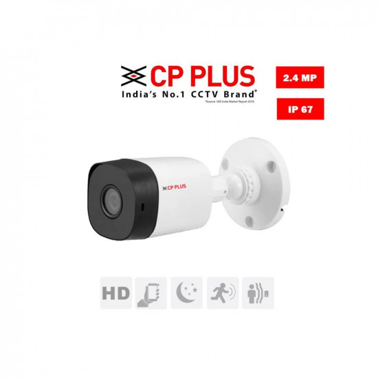 CP Plus 4 Channel DVR with 2.4MP 2 Dome & 2 Bullet Cameras (Day/Night Vision) + 1TB HDD + Copper Cable Roll (1+3) + CLOCITE 4 CH Power Supply + BNC & DC Full Combo Kit