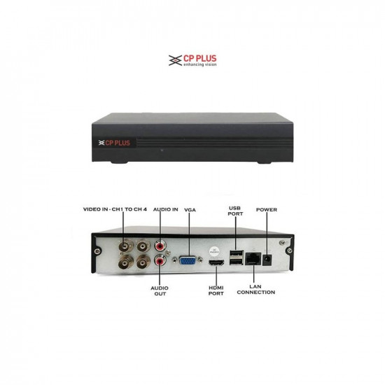 CP Plus 4 Channel DVR with 2.4MP 4 Bullet Cameras (Day/Night Vision) + 1TB HDD + Copper Cable Roll (1+3) + CLOCITE 4 CH Power Supply + BNC & DC Full Combo Kit