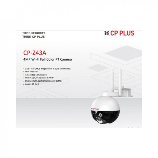 CP PLUS 4MP Wi-fi Full Color Outdoor Smart Security Camera | 360˚ with Pan & Tilt | Two Way Talk | Human Detection | Night Vision