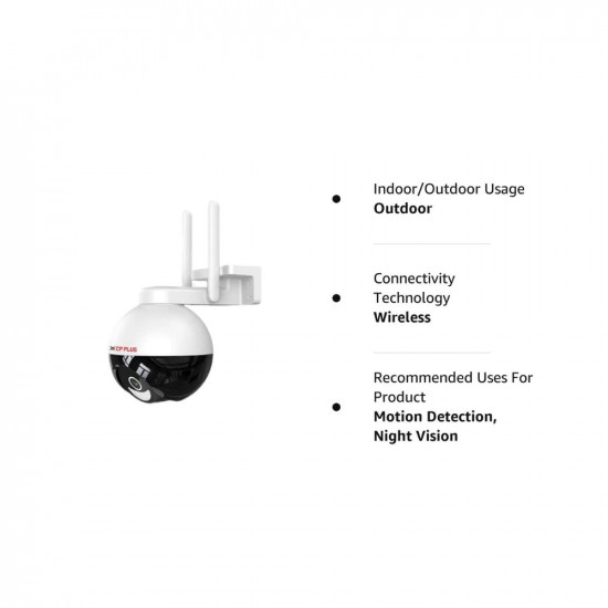 CP PLUS 4MP Wi-fi Full Color Outdoor Smart Security Camera | 360˚ with Pan & Tilt | Two Way Talk | Human Detection | Night Vision