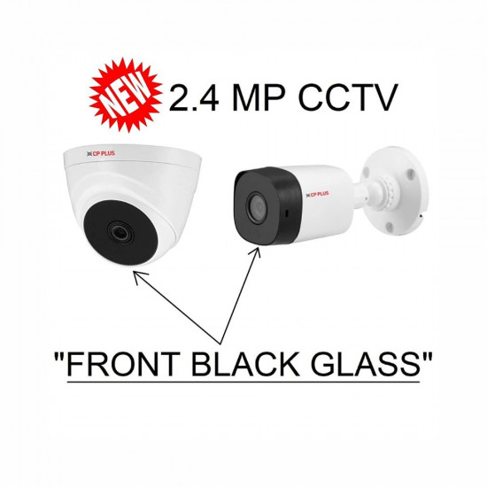 CP PLUS Full HD 8 Channel DVR with 2 4 MP 4 Dome 4 Bullet Cameras 2 TB HDD 3 1 Cable roll 8 CH Power Supply BNC DC Full Combo Kit