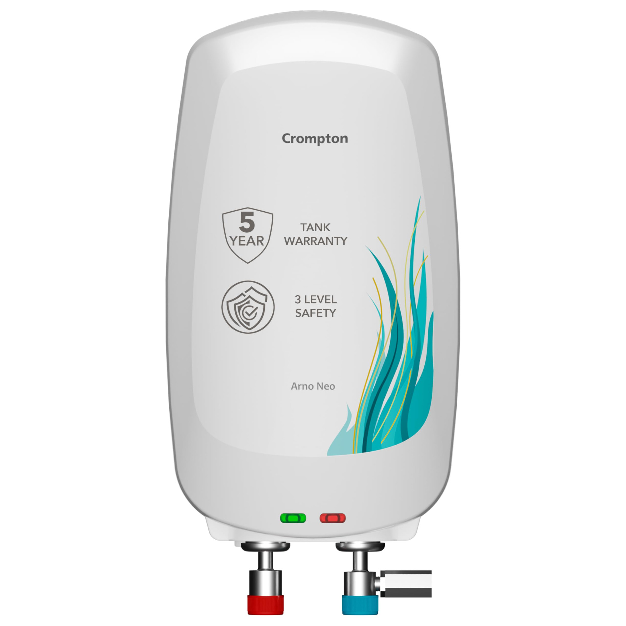 Crompton Arno Neo 5 Litre Instant Water Heater 3 kW Heating Element Food Grade SS Tank 6 Bar Pressure Rated Advanced 3-Level Safety 5 Years Tank Warranty