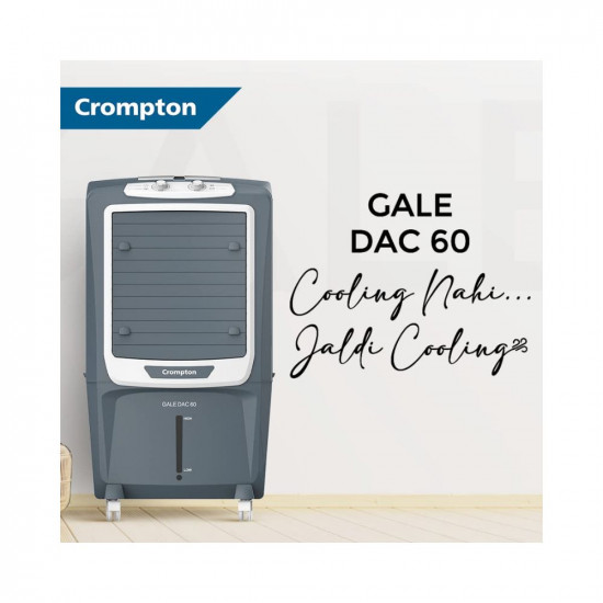 Crompton Gale DAC Desert Air Cooler- 60L, with Everlast Pump, 4-Way Air Deflection and Honeycomb Pads