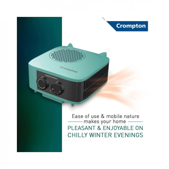 Crompton Insta Comfort Heater 2000 Watts Heat Convector with Adjustable Thermostats Hybrid Cyan Standard