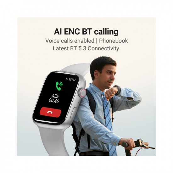 CrossBeats Ignite S5 Advanced AI ENC BT Calling Smartwatch, 1.96” Super AMOLED Anti-Glare Screen, Always on Display