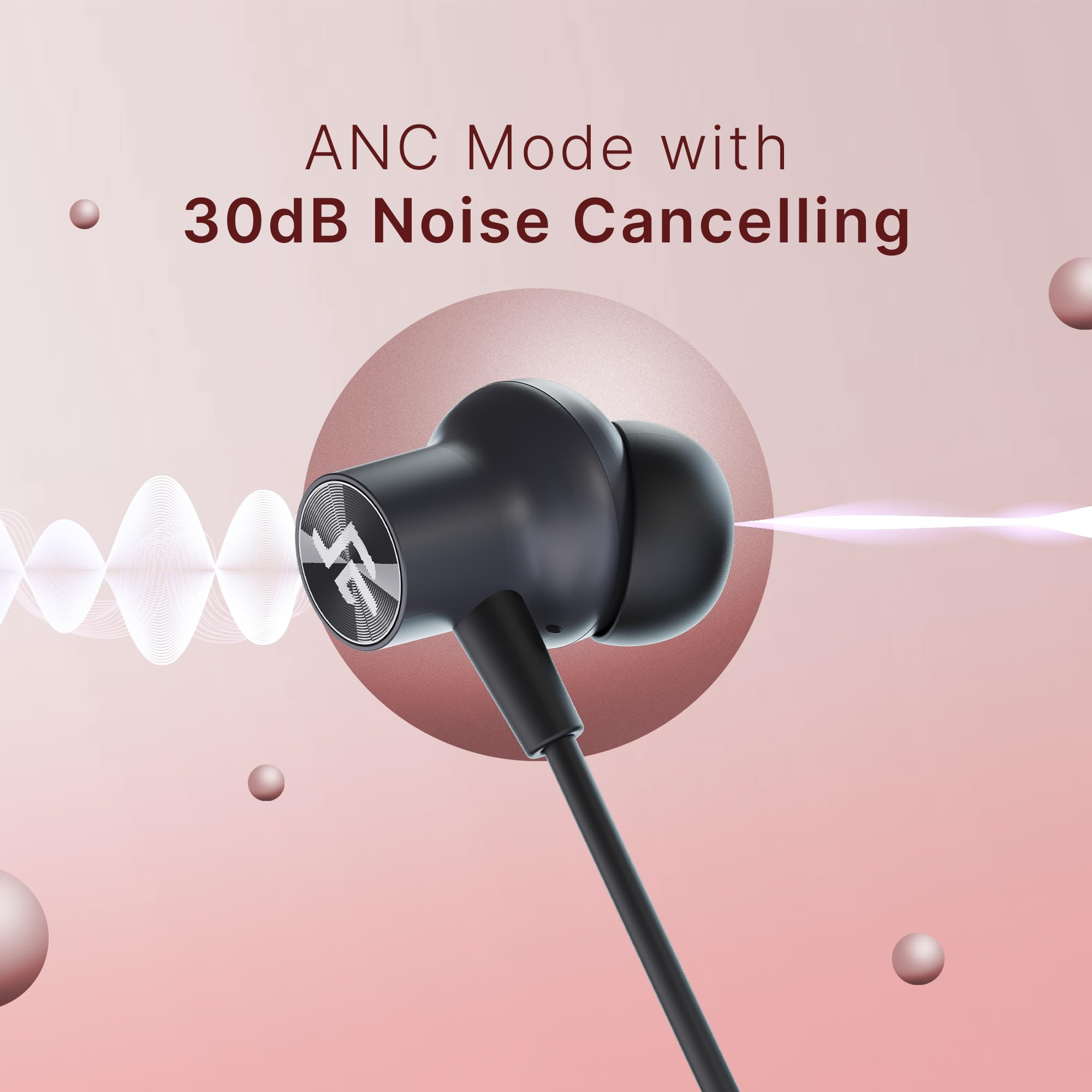 CrossBeats Shuffl ANC Neckband Bluetooth Wireless in Ear Earphones  Dual Device Pairing  AI ENC  142mm Drivers 120Hrs Playtime Magnetic Hall Switch Ear Buds 40ms Low Latency  BT v54 Black