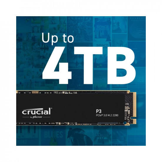Crucial P3 1TB PCIe 3.0 3D NAND NVMe M.2 SSD, up to 3500MB/s - CT1000P3SSD8