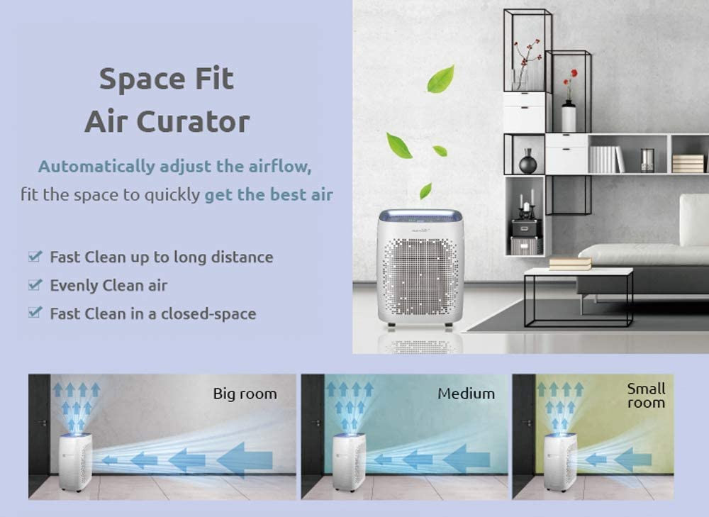 Cuckoo Air Purifier for Home Large Room Bedroom Office - True HEPA Filter PM 25 Traps 9997 Airpollutants Bacteria  Viruses  Odor Pet Dander Large Coverage Area 402 Sq ft