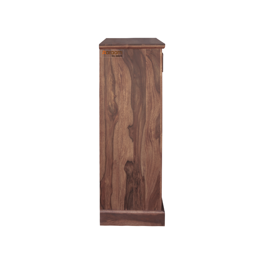 Aaram By Zebrs Sheesham Wooden Shoe  Rack Cabine 2 Drawers and 1 Door 4 Shelves