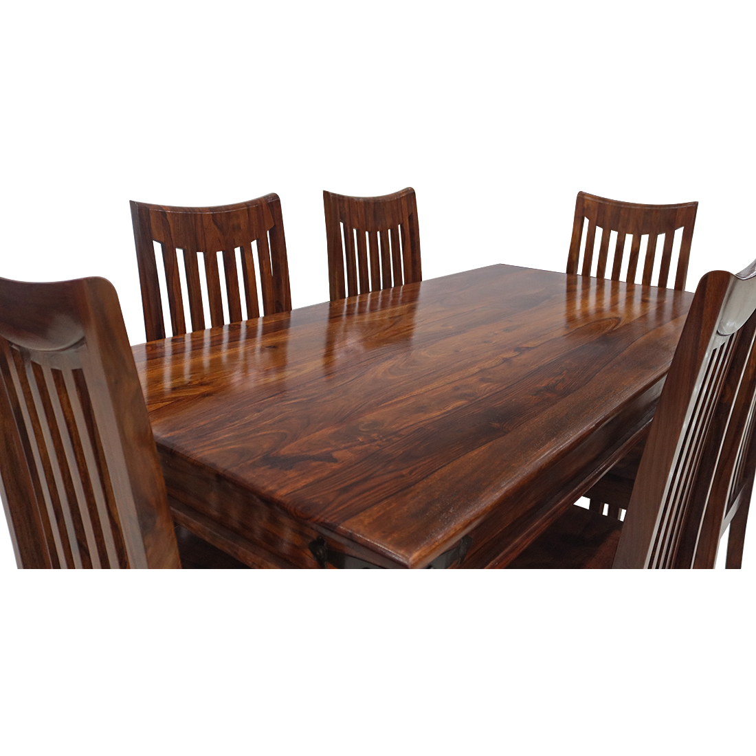 Aaram by Zebrs 6 Seater Dining Set-Natural Teak