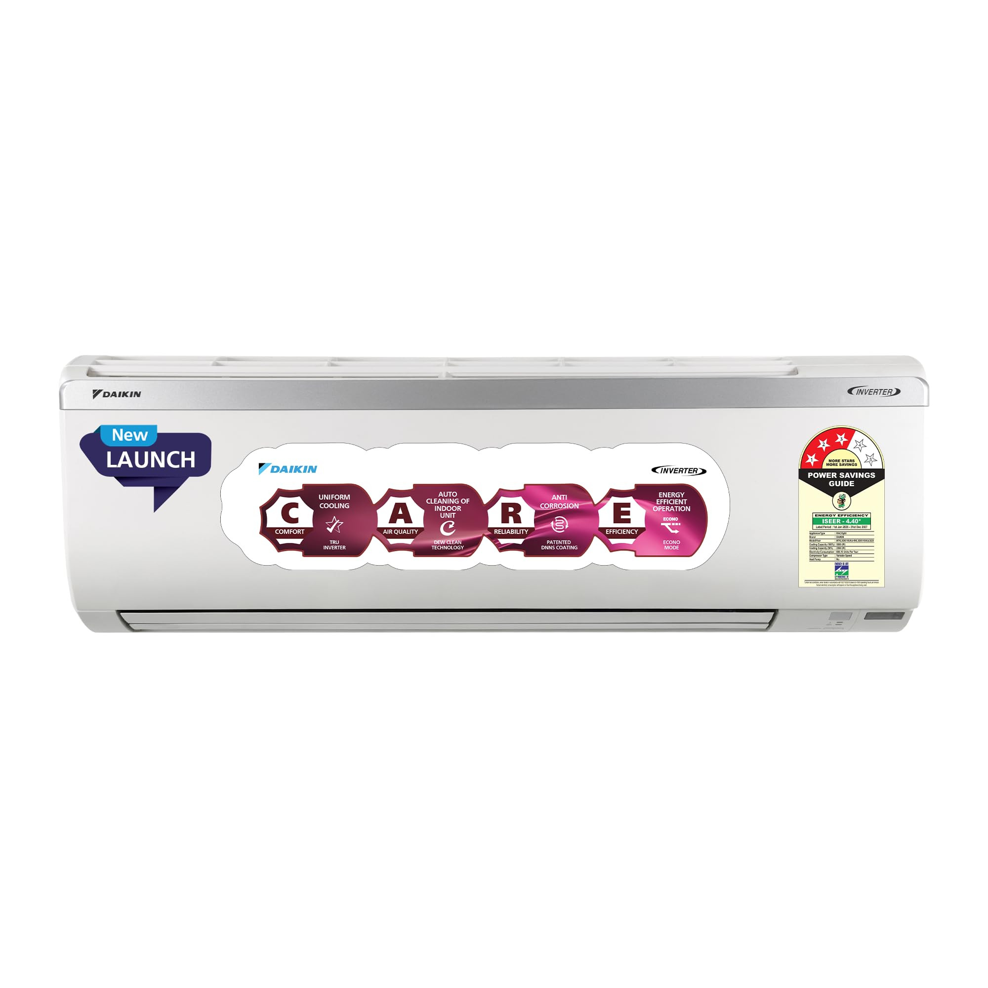 Daikin 15 Ton 3 Star New Star rated Inverter Split AC Copper PM25 Filter MTKL50XV16 White