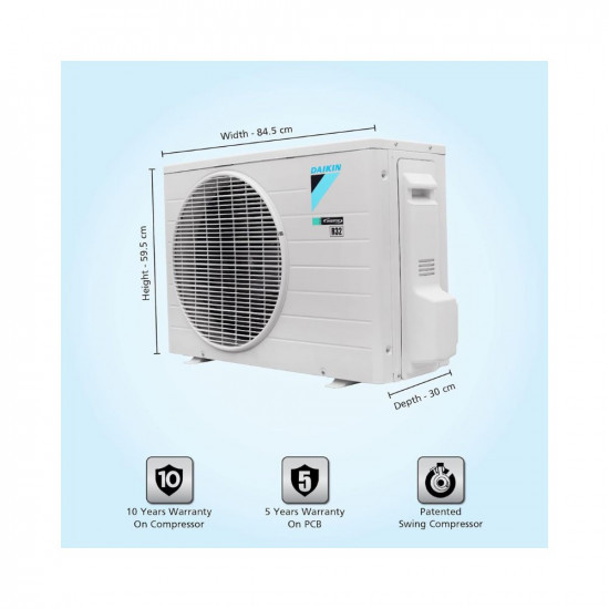 Daikin 15 Ton 5 Star Inverter Split AC Copper PM 10 Filter 2022 Model JTKJ50U White