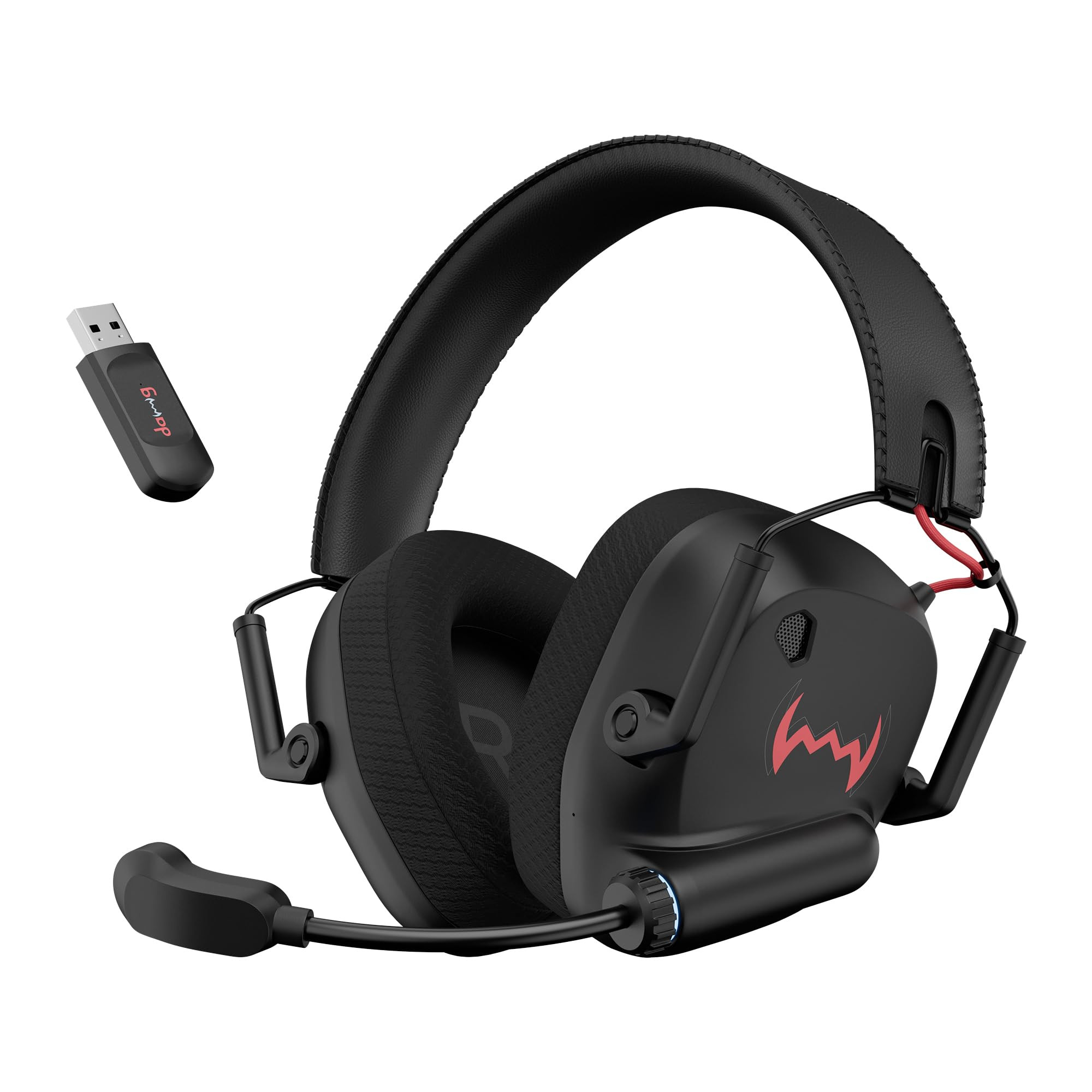 daWg HeadBug G60 Lightweight Wireless Gaming Headphones 20ms Ultra Low Latency 24GHz Bluetooth v54 40mm Neodymium Drivers Crystal Clear Mic Soft Leatherlite Headband for PS5 PS4 PC Mobile