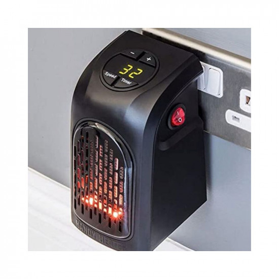 DAYBETTER Electric Handy Room Heater with Button Controls 400 Watt Fan Room Heater Black TAR-E1-01