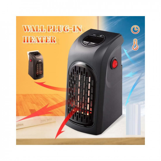 DAYBETTER Electric Handy Room Heater with Button Controls 400 Watt Fan Room Heater Black TAR-E1-01