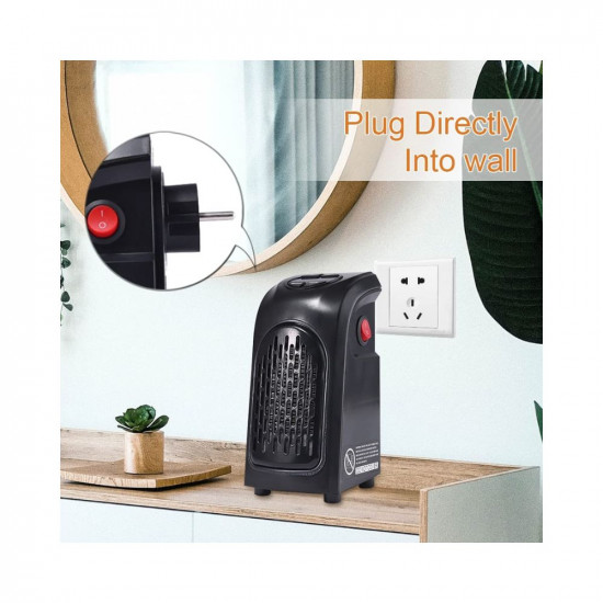 DAYBETTER Electric Handy Room Heater with Button Controls 400 Watt Fan Room Heater Black TAR-E1-01