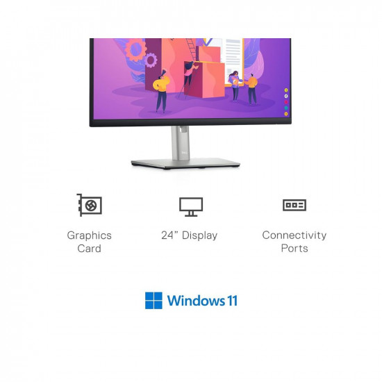 Dell Professional 24 inches, 1920 x 1080 Pixels Full HD Monitor - Wall Mountable, Height Adjustable, IPS Panel with HDMI, VGA DP & USB Ports - P2422H (Black)