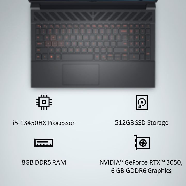 Dell Smartchoice G15-5530 Core i5-13450HX NVIDIA RTX 3050 6GB 16GB RAM1TB SSD FHDWindow 11MS Office 21156 3962cmDark Shadow Grey265KgGaming Laptop