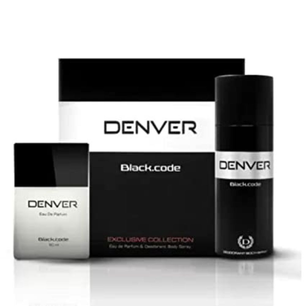 Denver Gift Pack Set - Black Code Deodorant(150ML) + Black Code Perfume(60ML) for Men