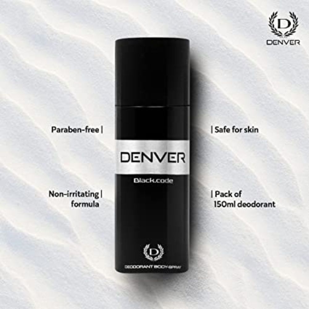 Denver Gift Pack Set - Black Code Deodorant(150ML) + Black Code Perfume(60ML) for Men