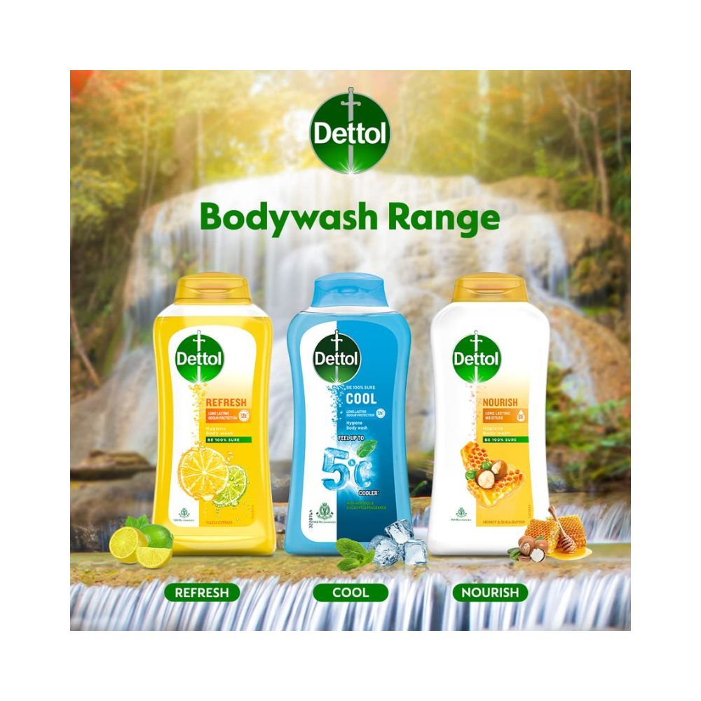 Dettol Body Wash and Shower Gel for Women and Men, Cool - 250ml
