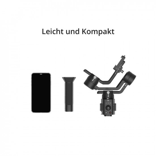 DJI RSC – Lightweight and Compact, Superior Stabilization, 3-Axis Gimbal Stabilizer for Mirrorless Cameras, Nikon, Sony, Panasonic, Canon, 360 Degree Movement, 2kg Tested Payload, Axis Locks, Black