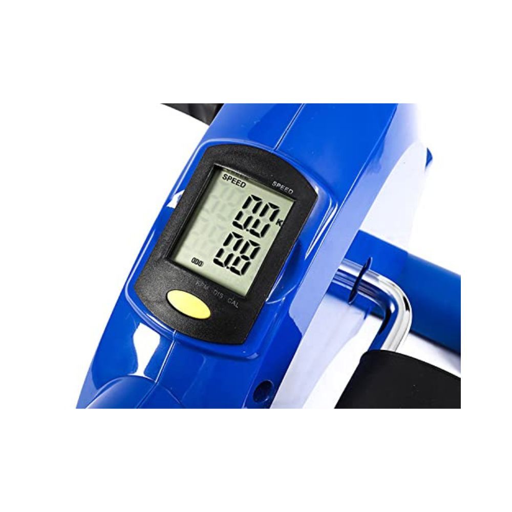 Dolphy Portable Under Desk Mini Pedal Bike Exerciser Foot Cycle Arm and Leg Machine with LCD Screen Displays (Blue)
