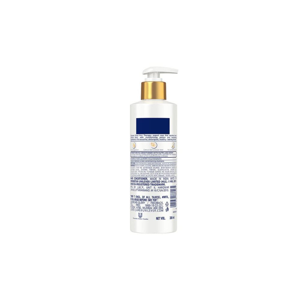 Dove Hair Therapy Breakage Repair Conditioner, No Parabens & Dyes, With Nutri-Lock Serum for Thicker Looking Hair, 380 ml