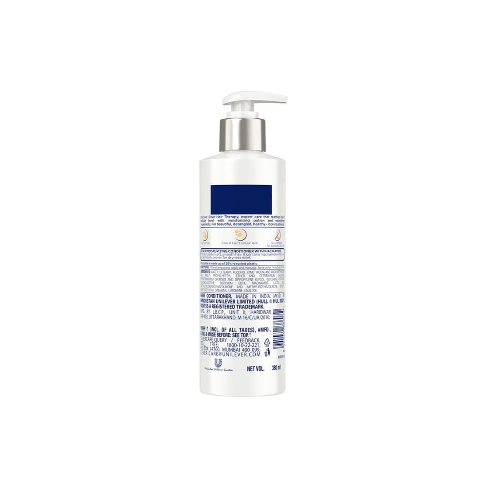 Dove Hair Therapy Dry Scalp Care Moisturizing Conditioner, Sulphate Free, No Parabens & Dyes, With Niacinamide, 380 ml