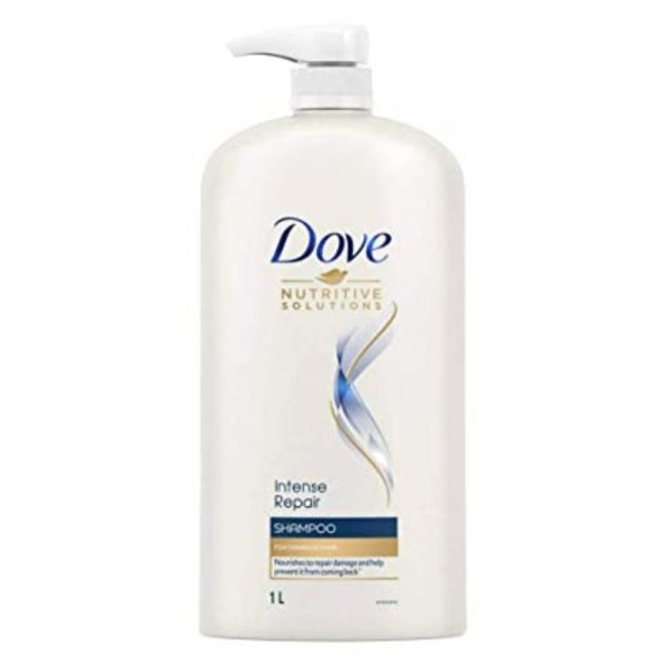 Dove Intense Repair Shampoo 1 L, Repairs Dry and Damaged Hair, Strengthening Shampoo for Men &amp; Women